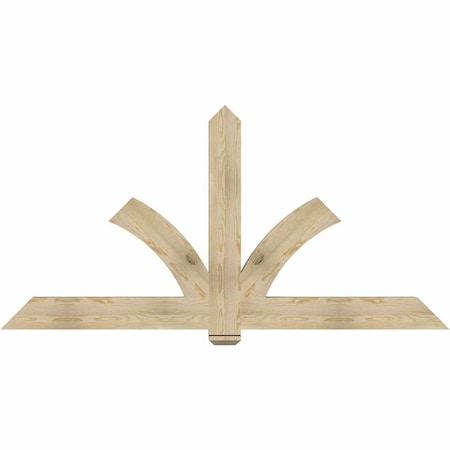 Ekena Millwork Redmond Rough Sawn Timber Gable Bracket, Douglas Fir, 84"W x 42"H x 4"D x 6"F, 12/12 Pitch GBW084X42X0406RED00RDF